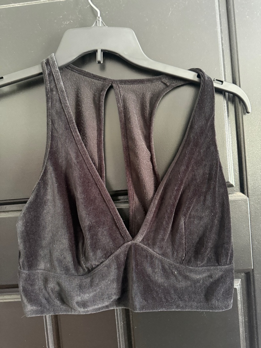 Colsie Black Velvet V-Neck Bralette